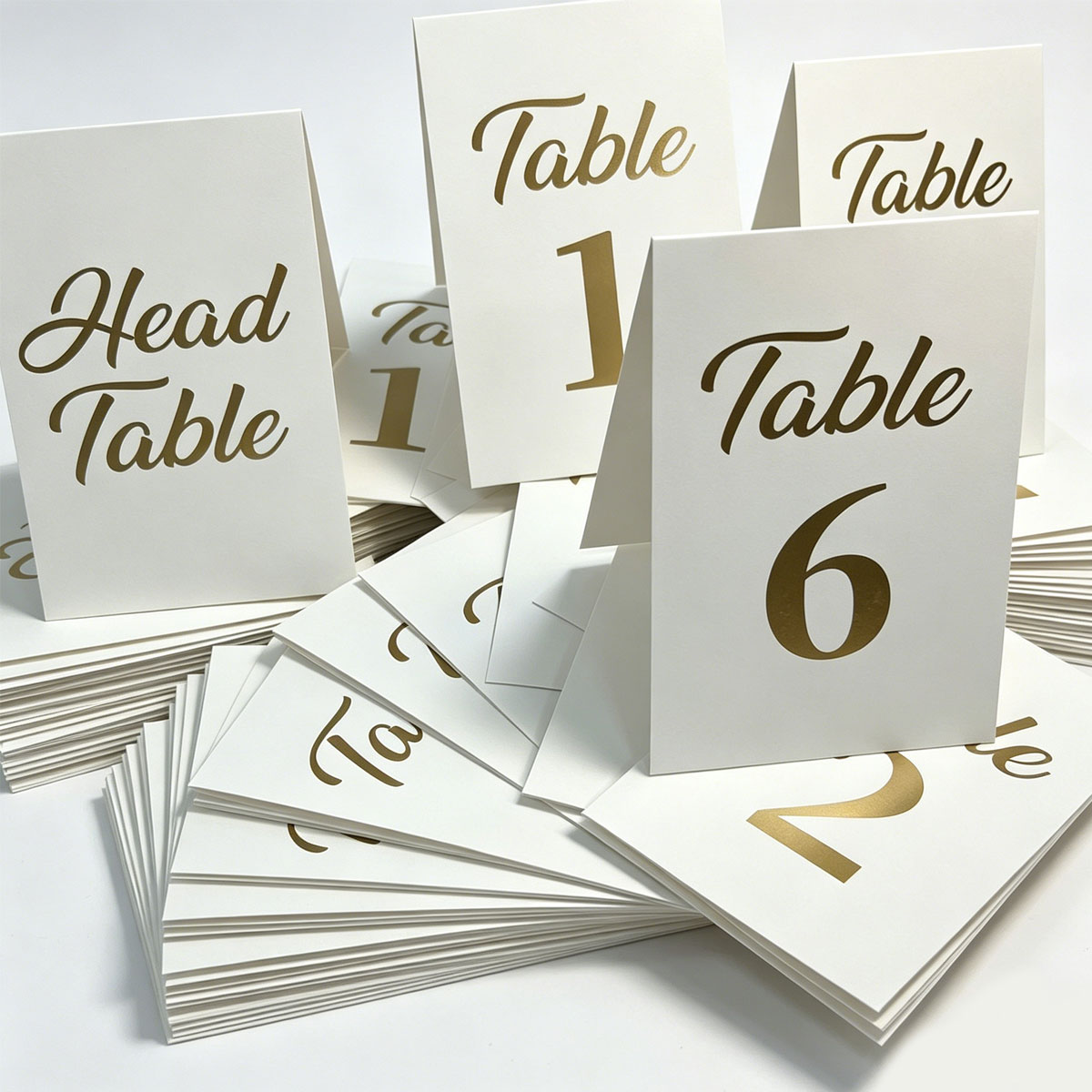 Table Number Gold - 1 zestaw Złote Foliowe Karty Numerów