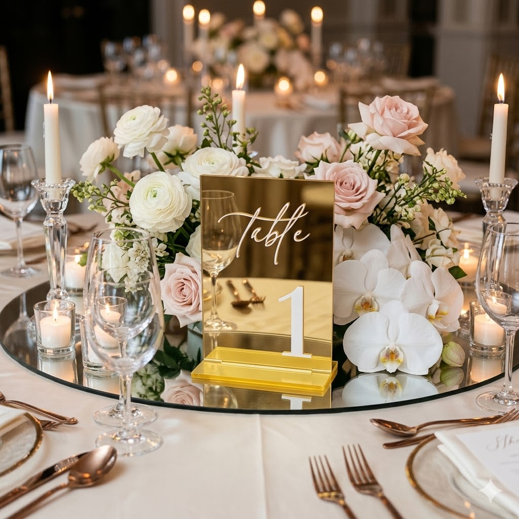 Złote Akrylowe Numery na Stół  – Table Number Gold recenzja i cena